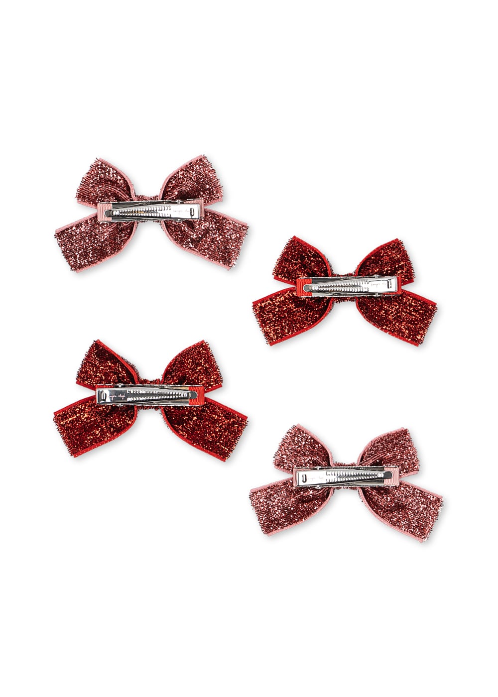 Konges Slojd 4 Pack Micki Bow Hair Clips Red Glitter / Rose Glitter 2 Konges Slojd 4 Pack Micki Bow Hair Clips Red Glitter / Rose Glitter