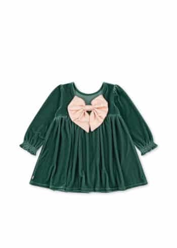 Konges Slojd Gia Bow Dress GRS Fir