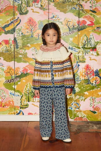 misha-and-puff-a-pant-moonlight-railroad-floral on girl with konfolk ruffle cardigan