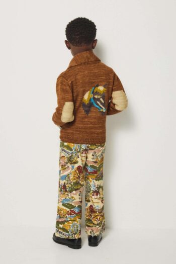 misha-and-puff-yearling-shawl-collar-cardigan-chestnut on boy back