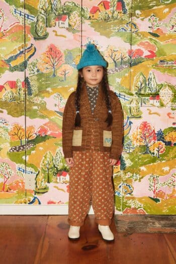 misha-and-puff-yearling-shawl-collar-cardigan-chestnut on girl front