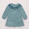 Misha and Puff Zig Zag Dress in Slate blue grey hand-knit merino wool